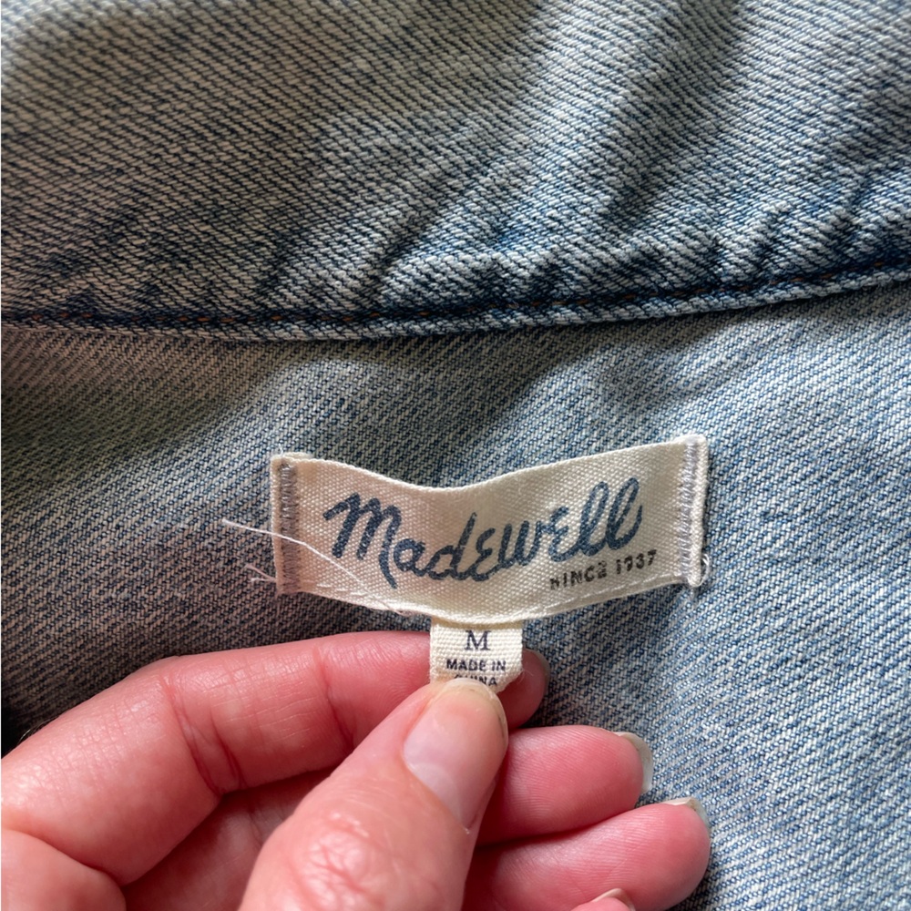 Madewell clear blue denim vest Sleeveless denim light wash - Picture 4 of 6
